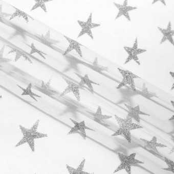 Tela Tul Estrellas Plateadas
