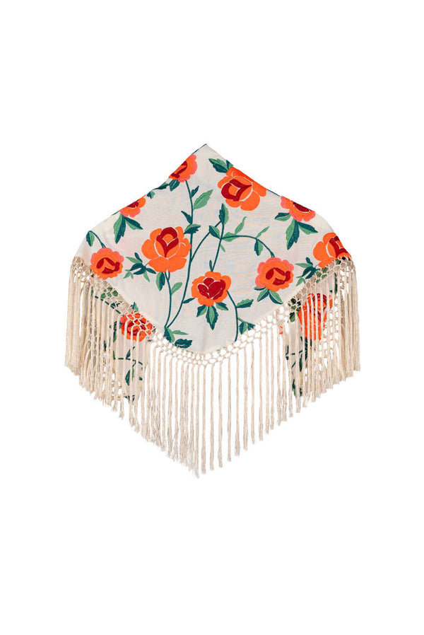 Mantoncillo estampado flor color crema