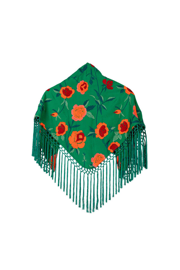 Mantoncillo estampado flor color verde