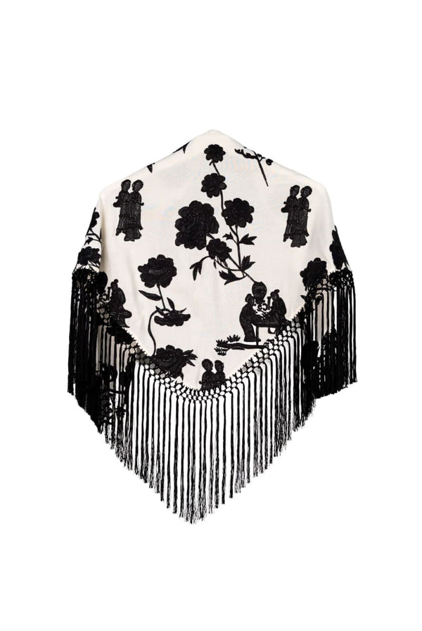 Mantoncillo estampado fechina color blanco