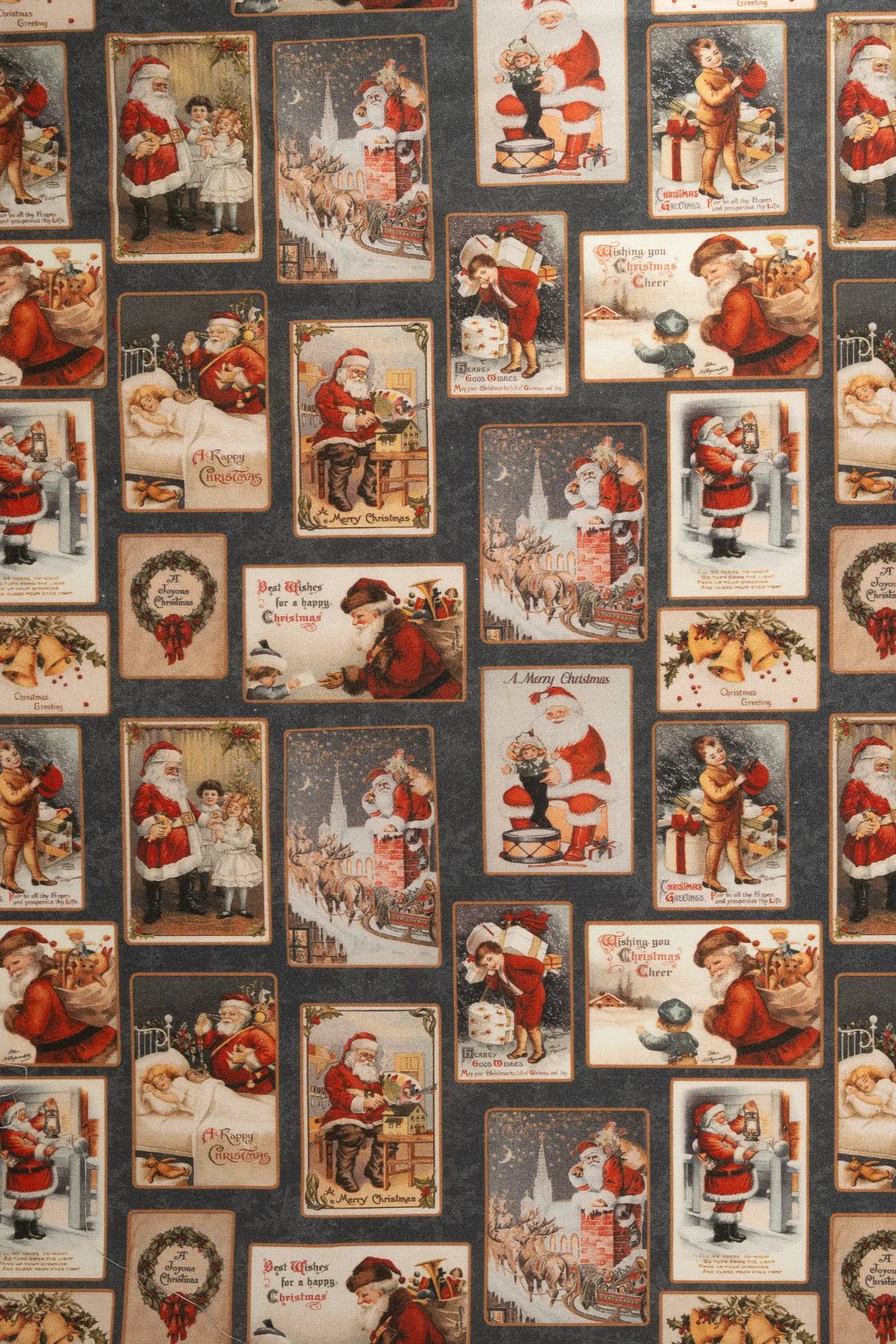 Tejido navidad estampado Papa Noel