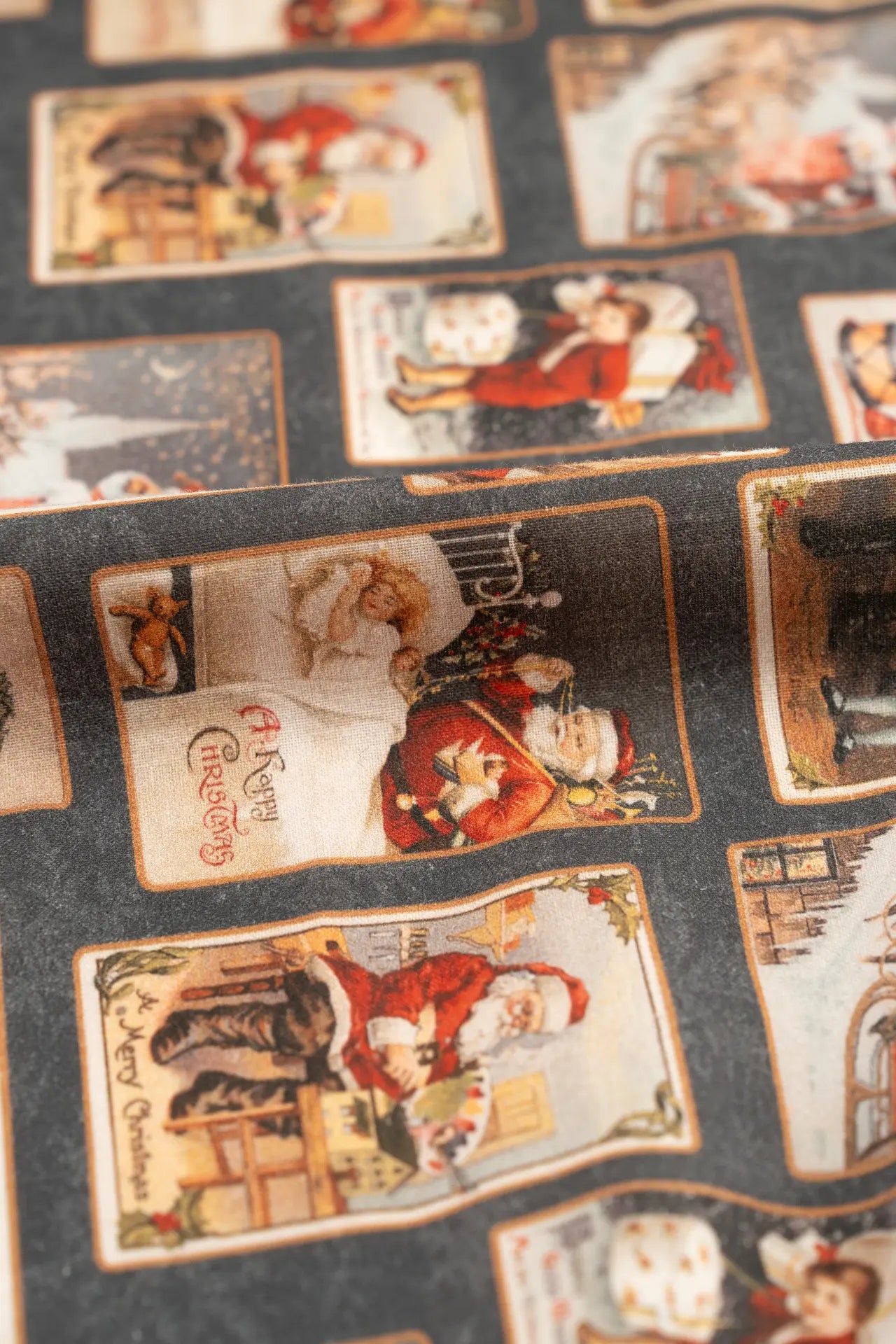 Tejido navidad estampado Papa Noel