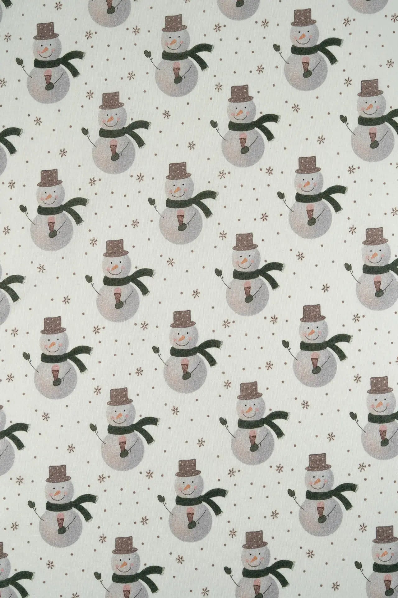 Tejido navidad estampado muñeco de nieve