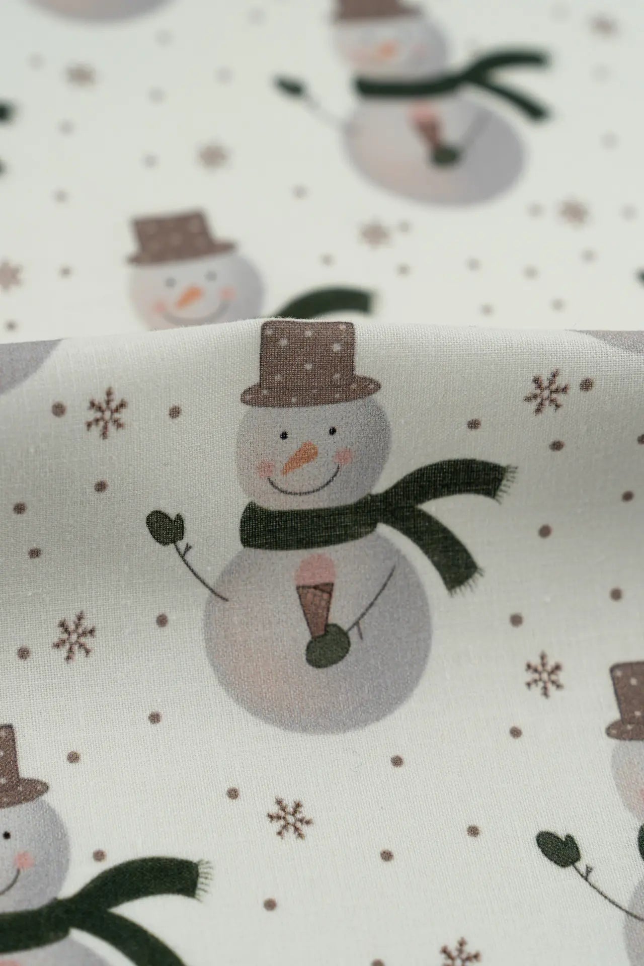 Tejido navidad estampado muñeco de nieve