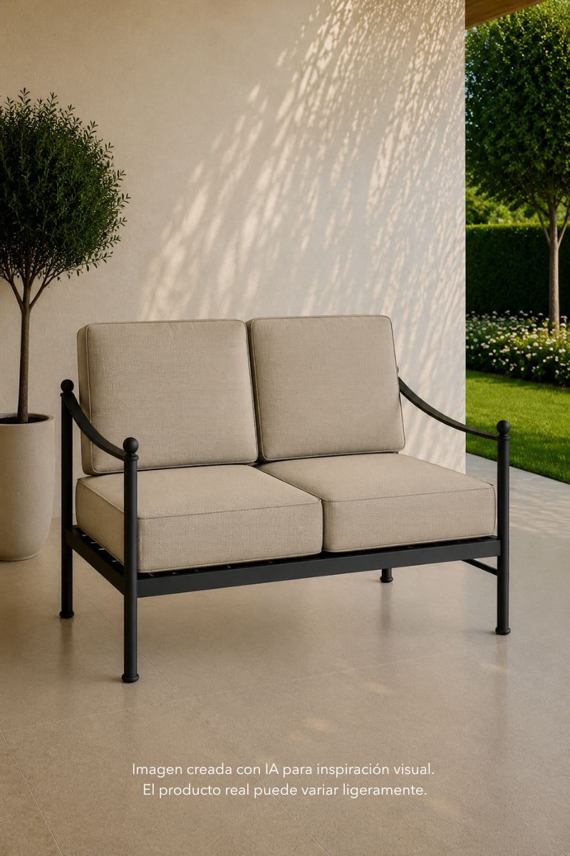 Mockup creado con IA de una tela de lona exterior utilizada en un toldo de porche