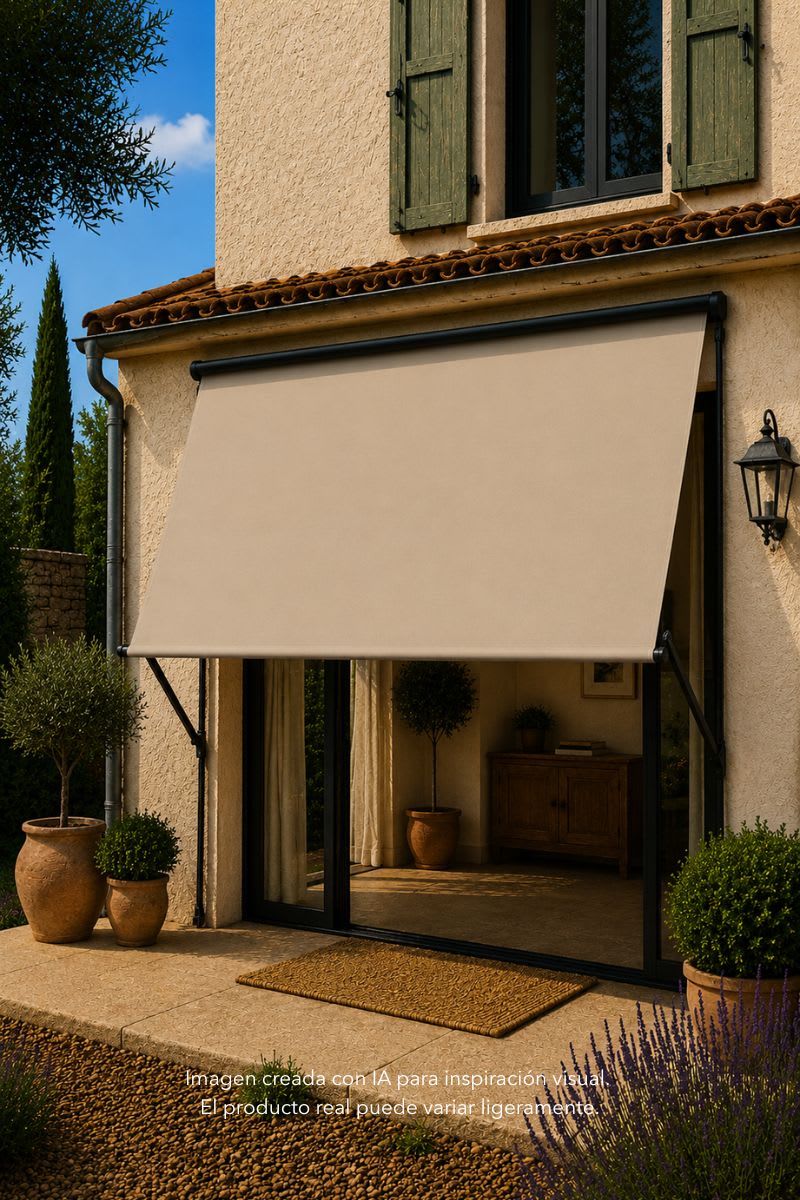 Mockup creado con IA de una tela de lona exterior utilizada en un sofá de exterior