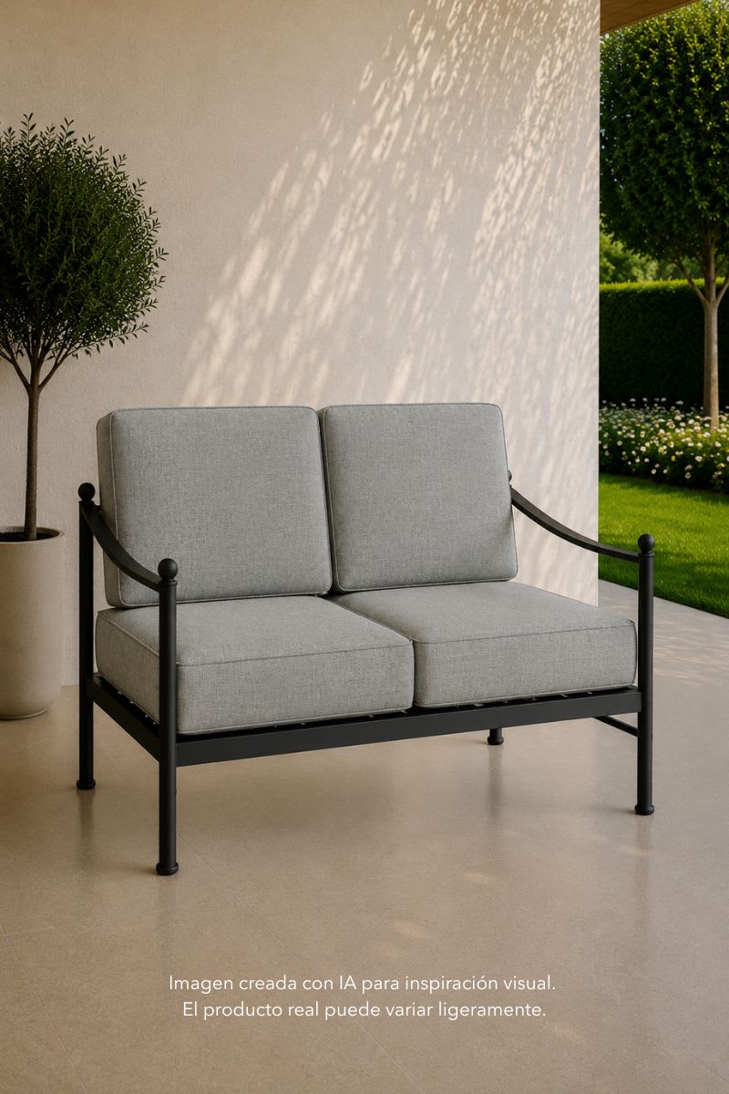 Mockup creado con IA de una tela de lona exterior utilizada en un toldo de porche