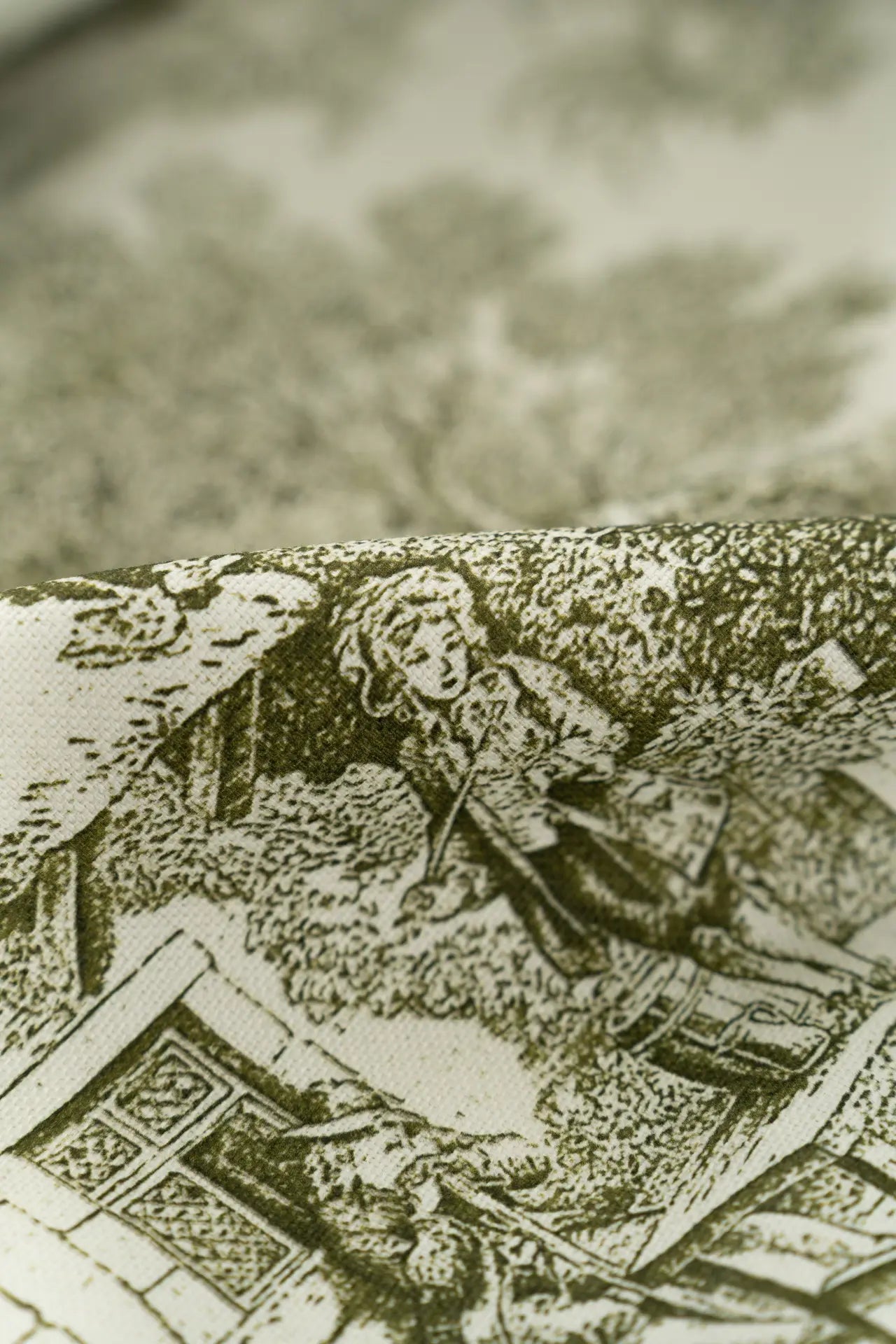 Cortina toile de jouy verde
