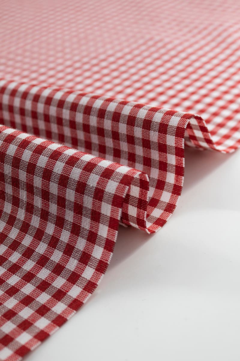 Vichy cuadros rojo para cortinas
