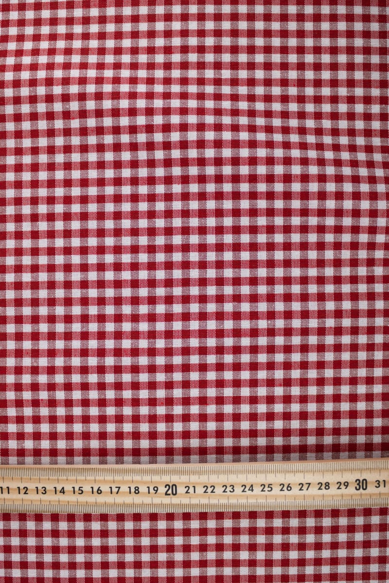 Vichy cuadros rojo para cortinas