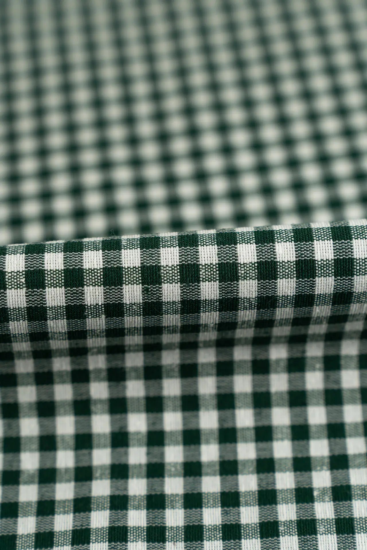 Vichy cortinas pequeño verde