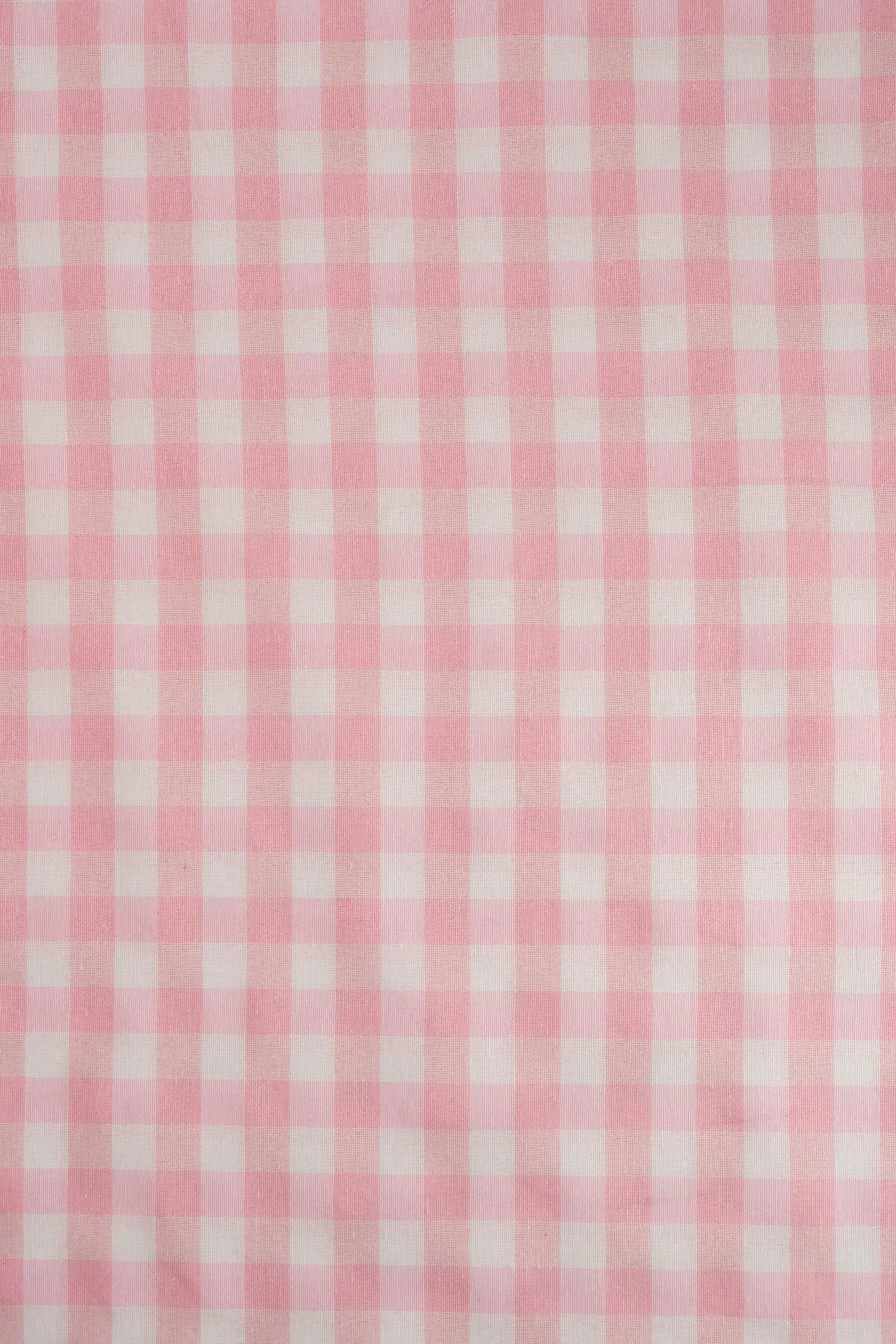 Vichy cortinas mediano rosa
