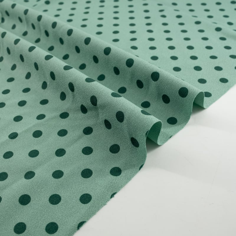 Crepe lunares pequeño verde seco
