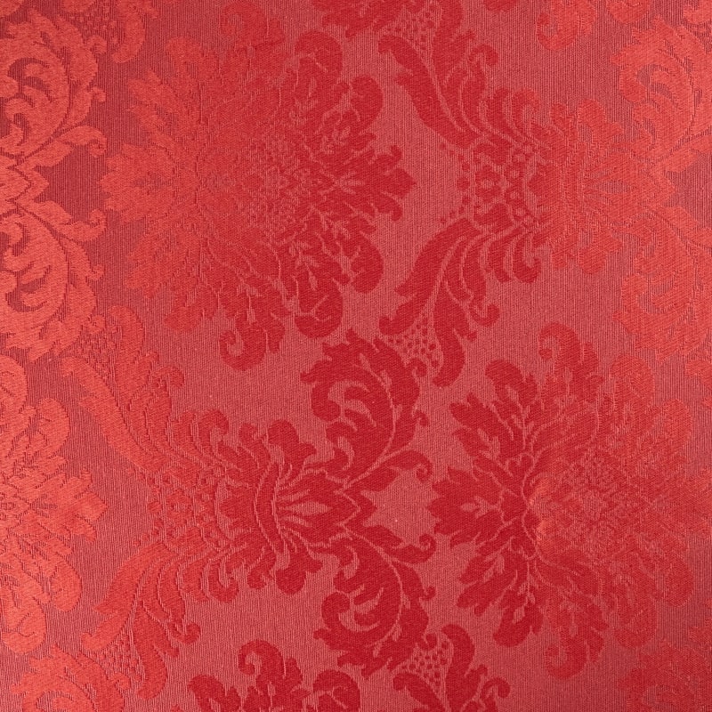 Damasco floral rojo profundo