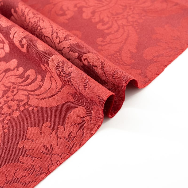 Damasco floral rojo profundo