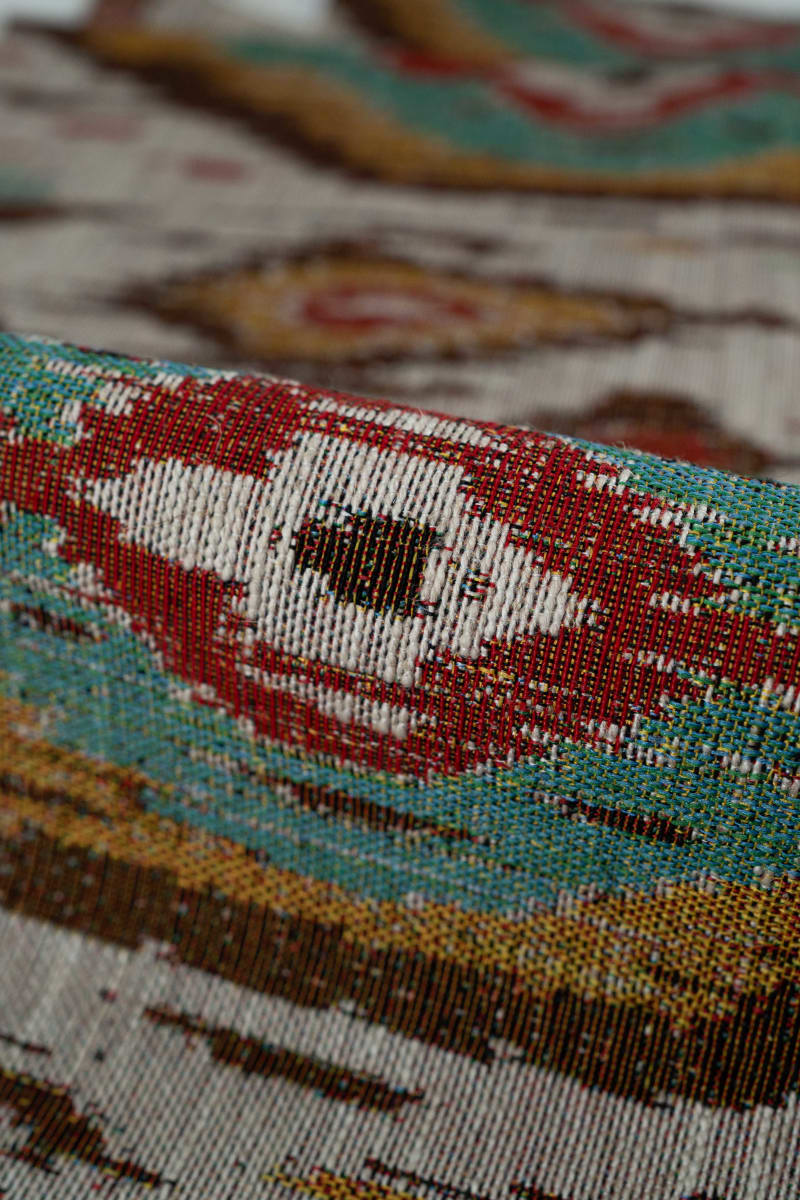 Jacquard geométrico mostaza