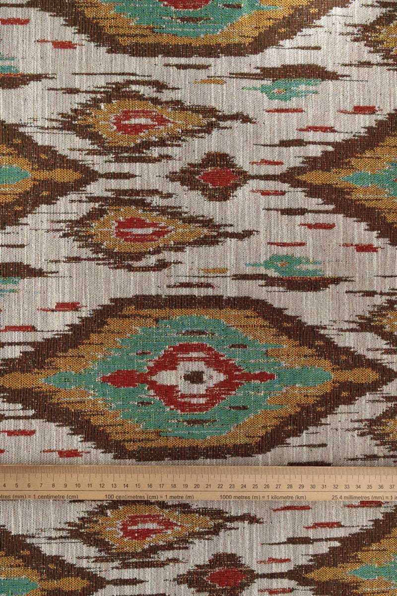 Jacquard geométrico mostaza