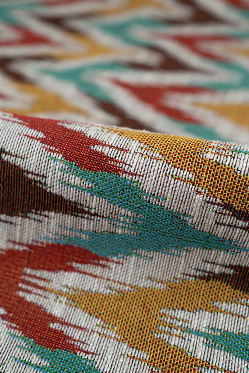 Jacquard geométrico mostaza