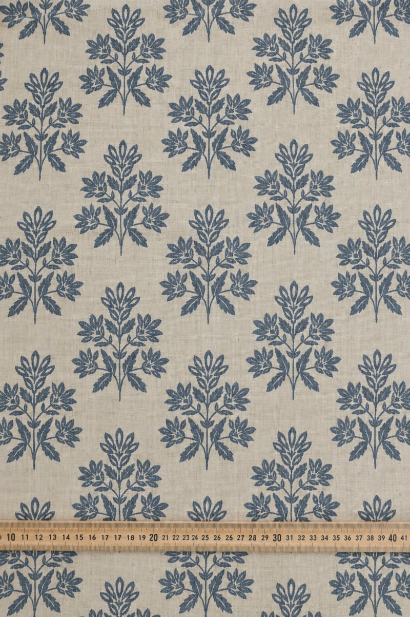 Loneta floral azul medio