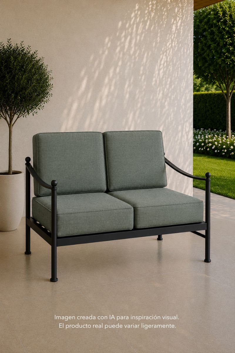 Mockup creado con IA de una tela de lona exterior utilizada en un toldo de porche