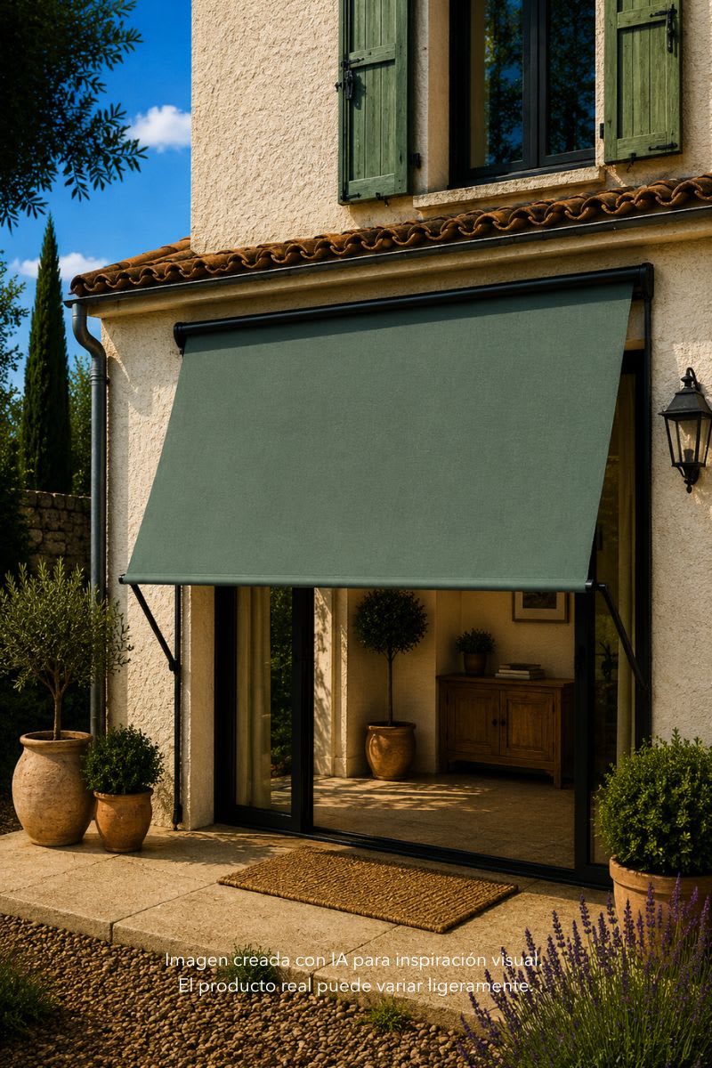 Mockup creado con IA de una tela de lona exterior utilizada en un sofá de exterior