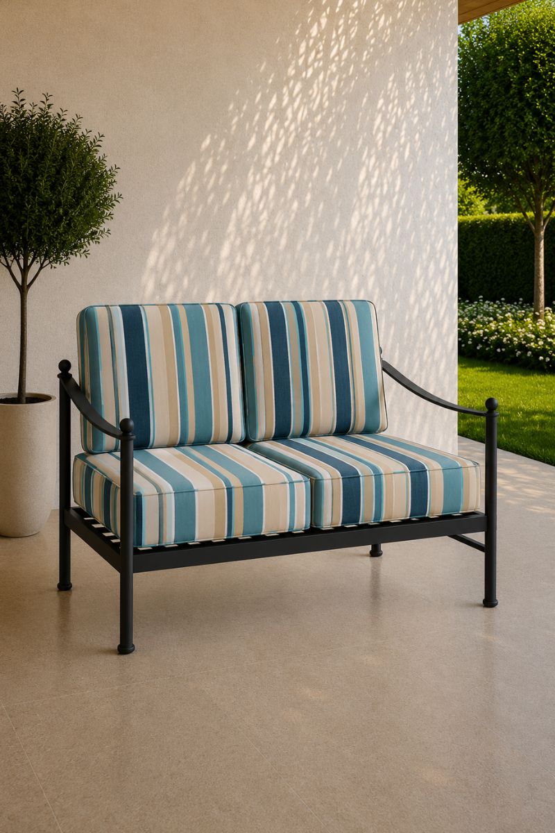 Lona acrílica rayas azules 160 cm