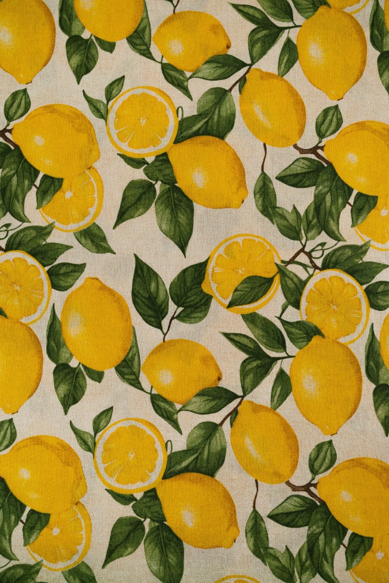 Loneta estampado limones amarillo