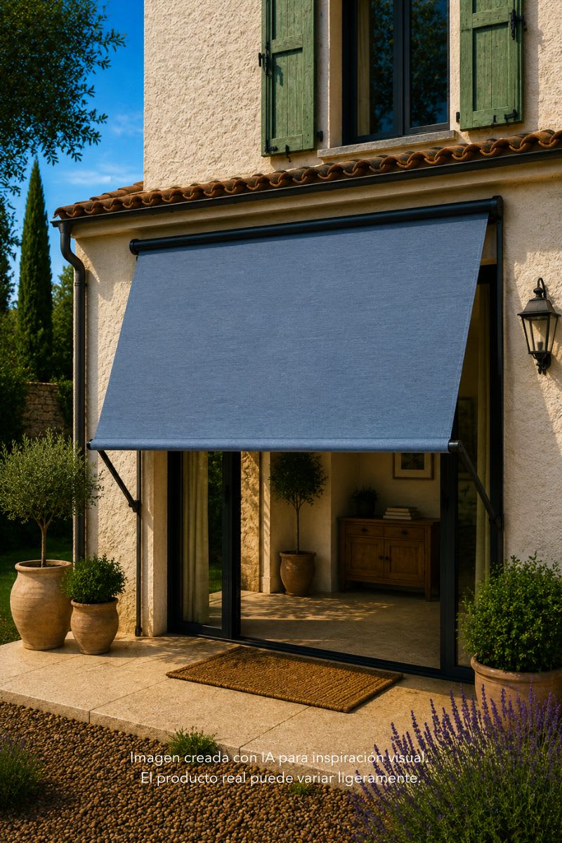 Mockup creado con IA de una tela de lona exterior utilizada en un sofá de exterior