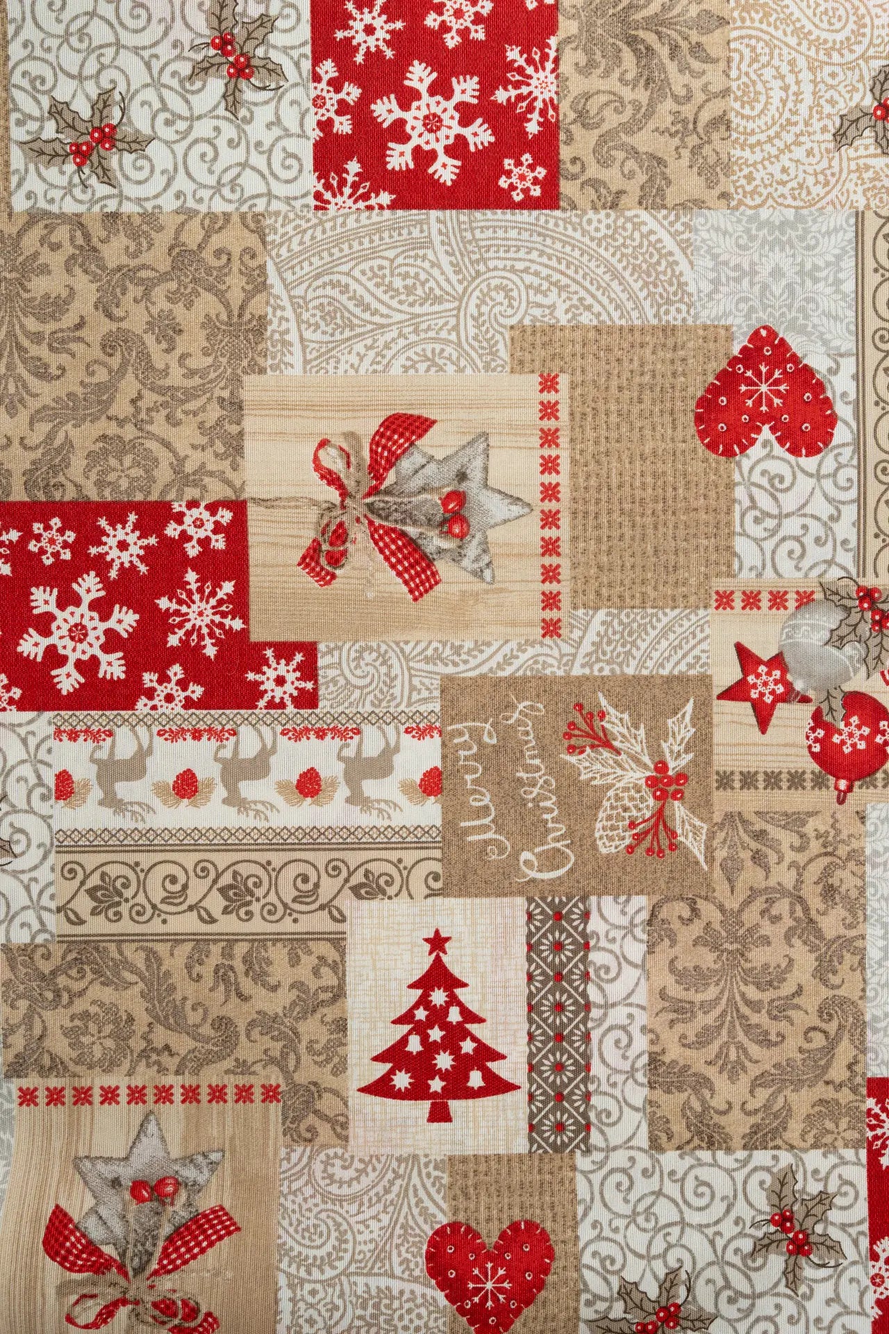 Loneta navidad estampada phale khaki