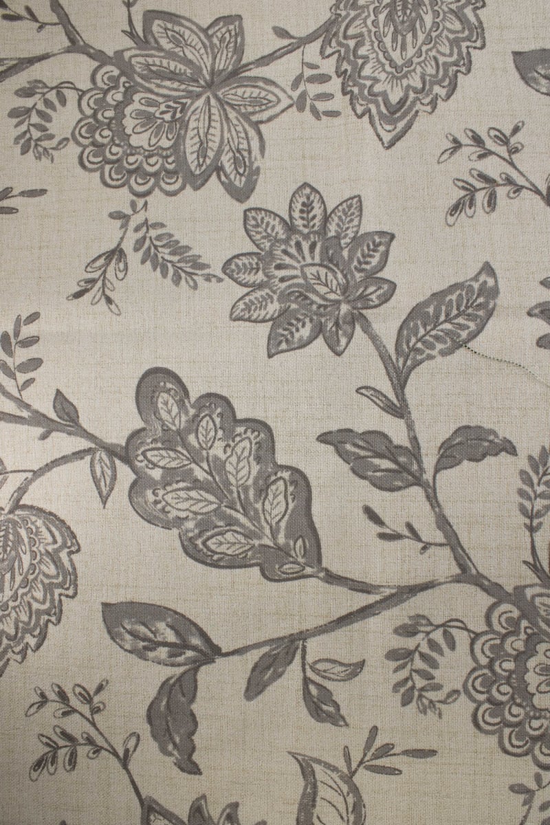 Loneta floral gris claro