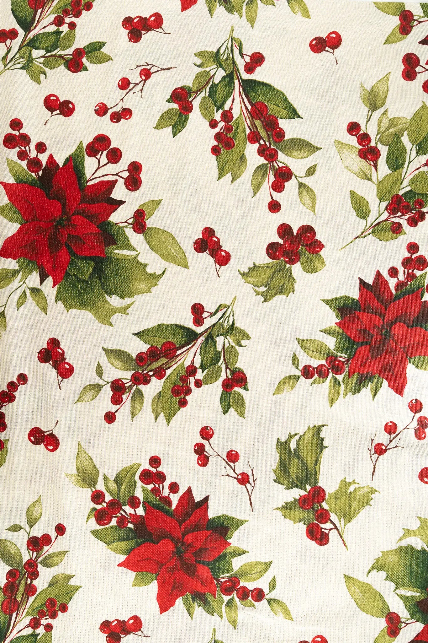 Loneta Navidad flor antique white