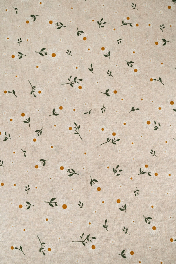 Loneta floral gris plateado