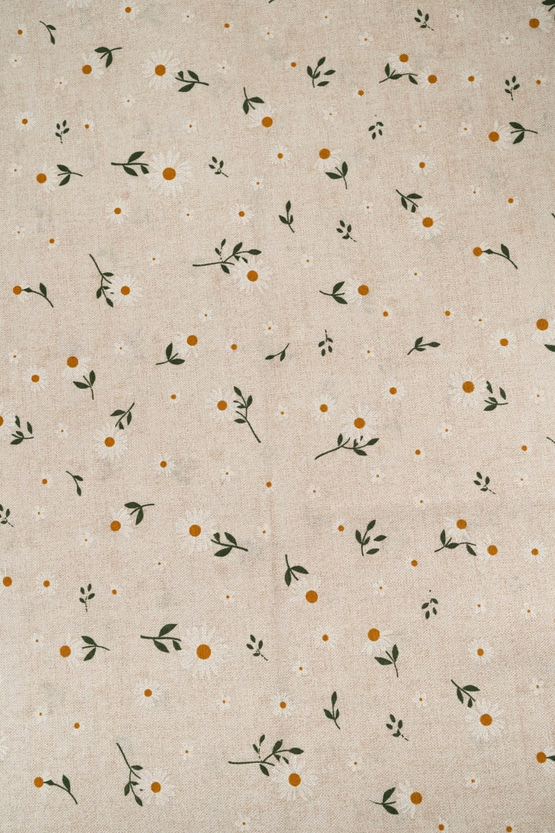 Loneta floral gris plateado