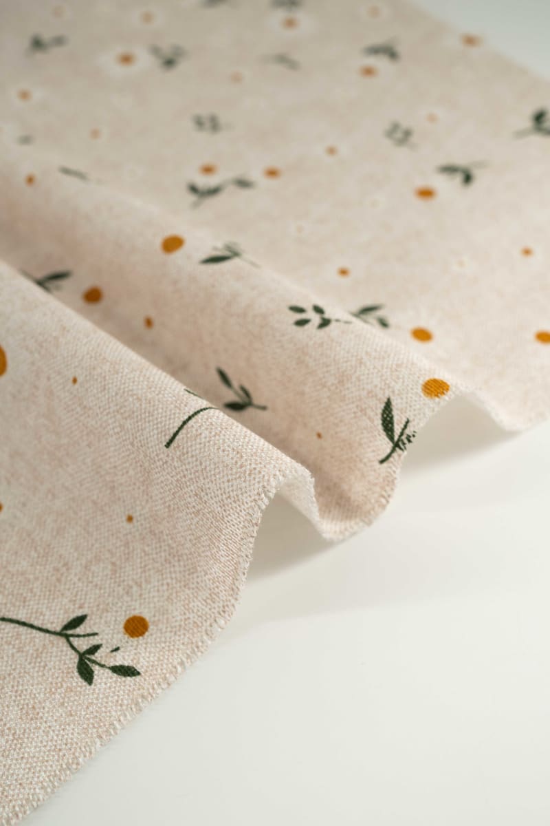 Loneta floral gris plateado