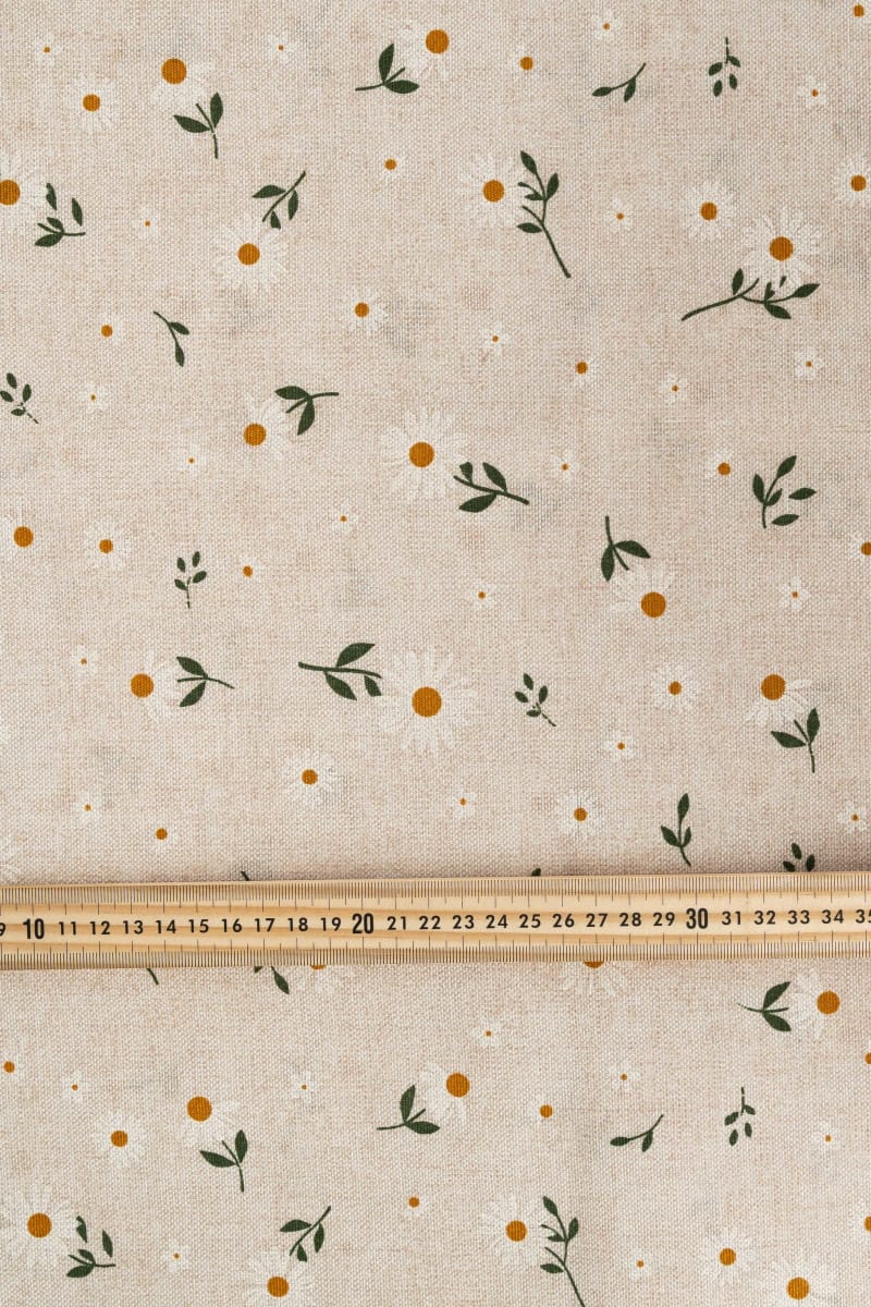 Loneta floral gris plateado