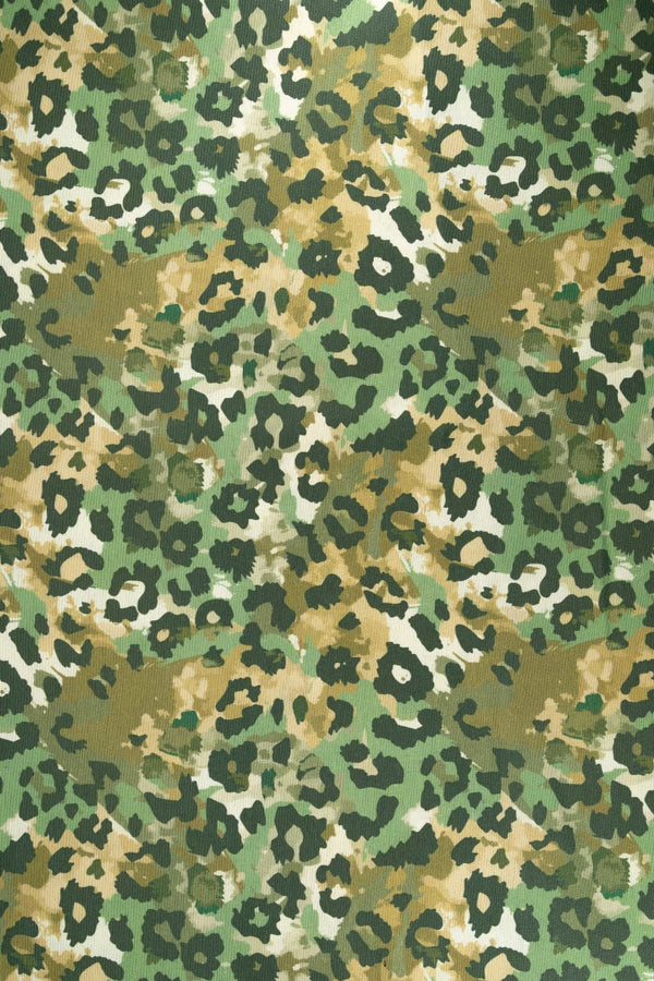 Loneta animal print verde menta