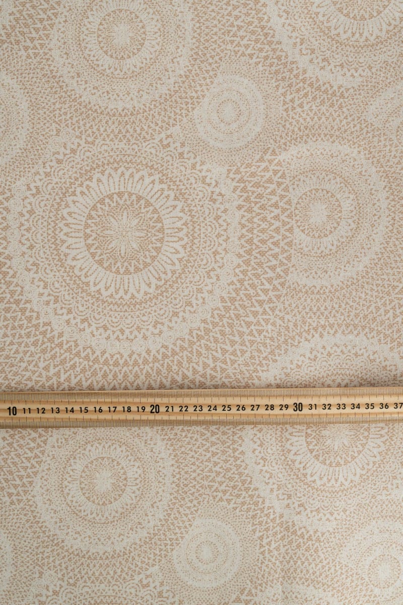 Loneta geométrico círculos beige