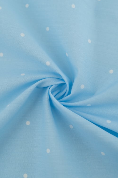 Popelin de lunares  de 5mm color azul empolvado