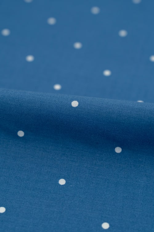 Popelin de lunares  de 5mm  color azul noche