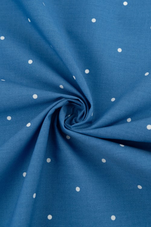 Popelin de lunares  de 5mm  color azul noche