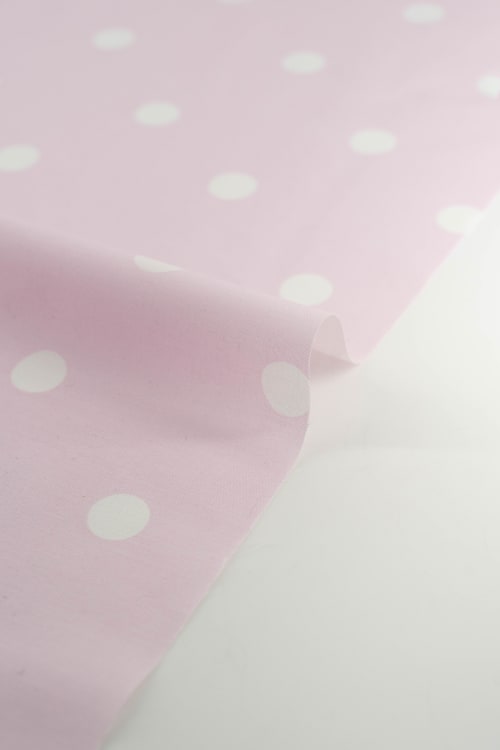 Popelin de lunares de 18mm color rosa empolvado