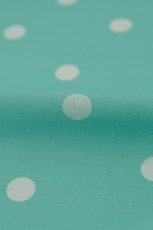 Popelin de lunares de 18mm color verde agua