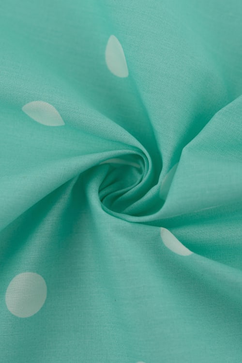 Popelin de lunares de 18mm color verde agua