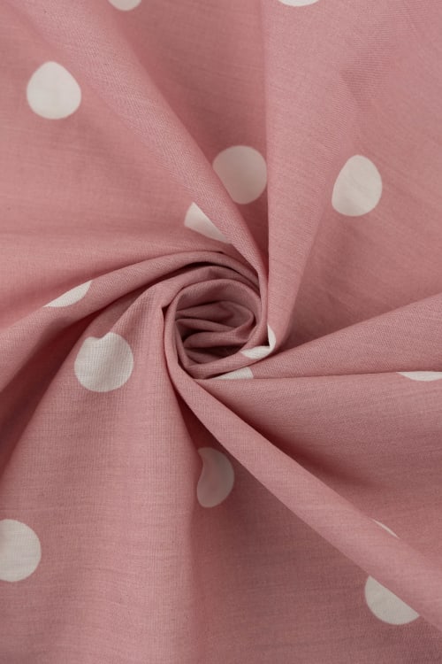 Popelin de lunares de 18mm color rosa maquillaje