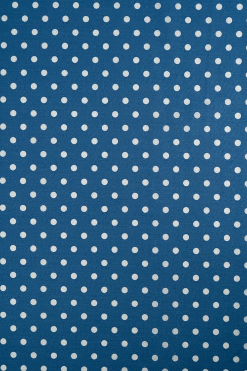 Popelin azul noche con lunar blanco de 8 mm