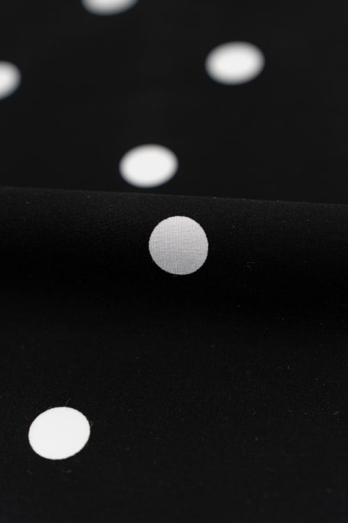 Popelin color negro con lunar blanco de 18mm