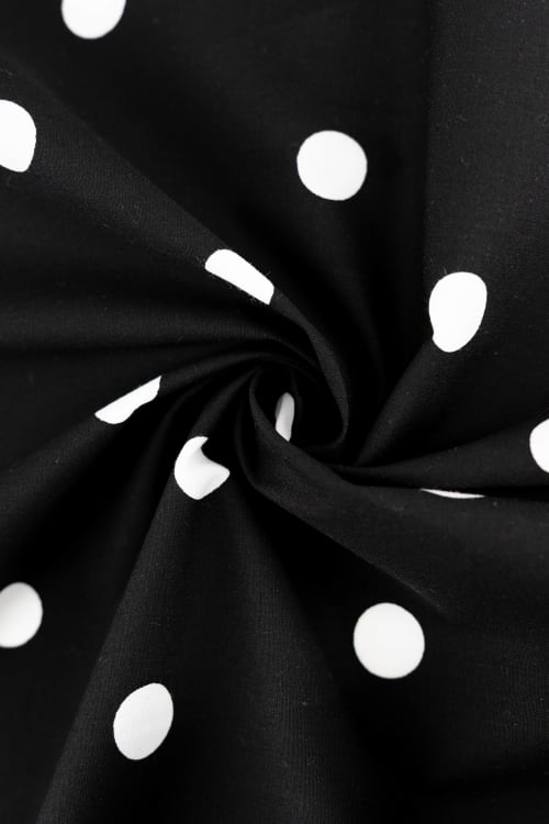 Popelin color negro con lunar blanco de 18mm