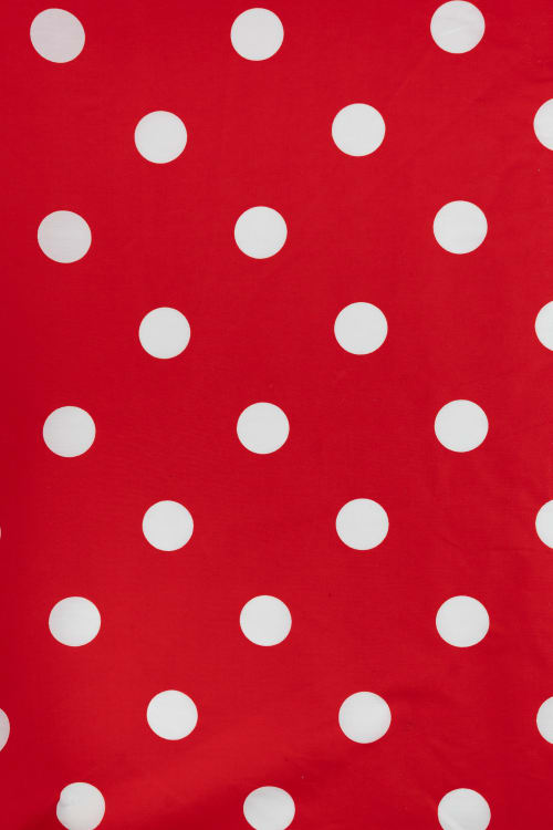 Popelín Rojo con Lunar Blanco 35 mm