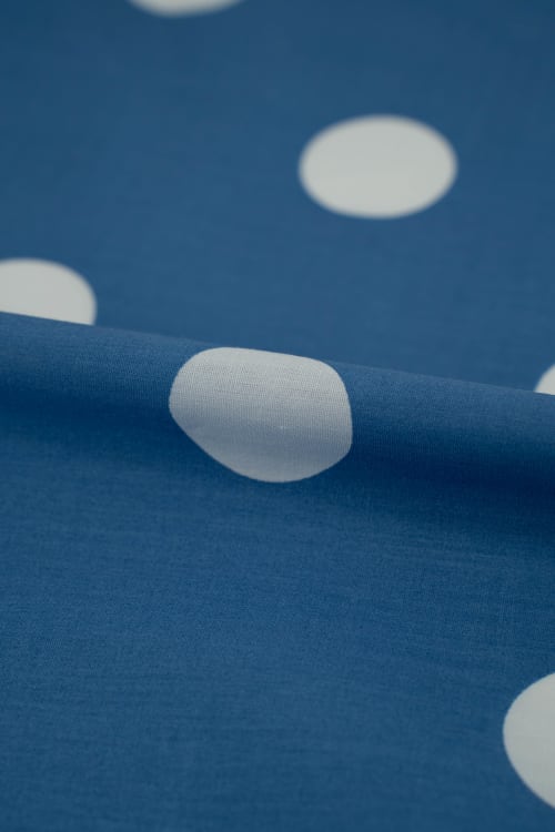 Popelin de lunares de 35mm color azul noche