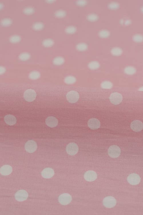 Popelin de lunares rosa con lunar blanco de 8mm